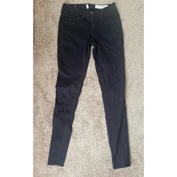 Rag & Bone Jean Legging Womens 25 Black Plush Skinny Stretch Pants - Picture 2 of 9